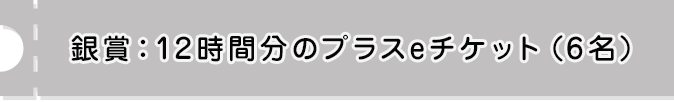 銀賞:12時間分のプラスeチケット（6名）